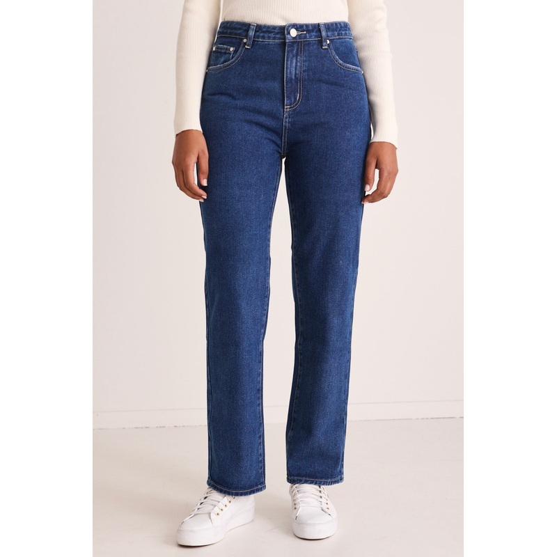 Lexie Dark Blue High Waist Straight Leg Jean