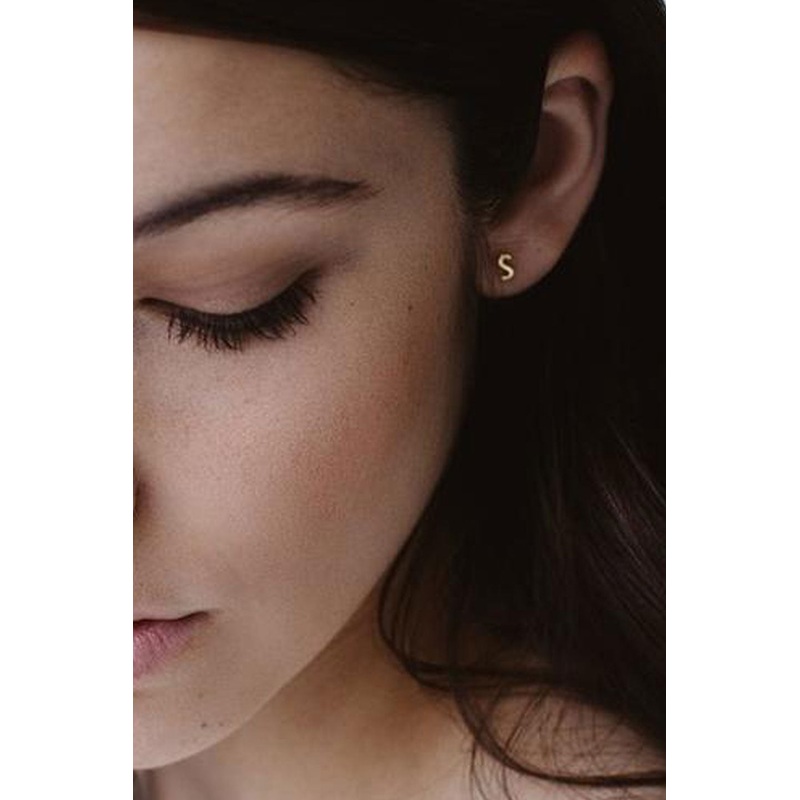 Little Letter Single Stud Gold EOL Earring