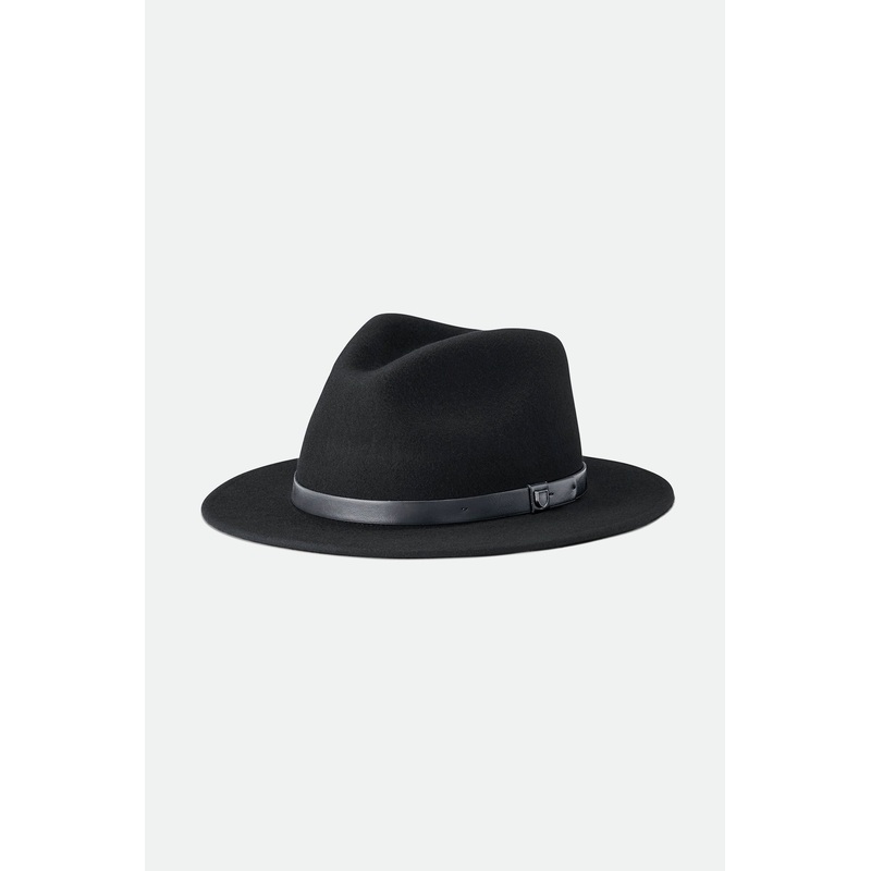 Messer Fedora Black Black Wool Felt Hat