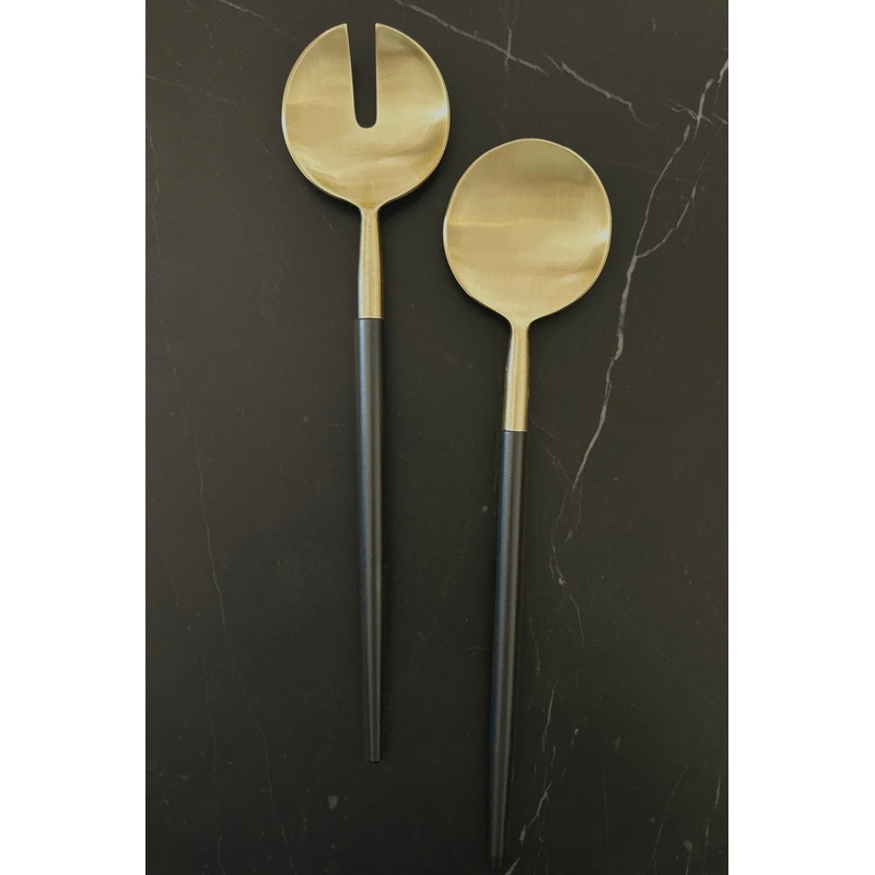 Napa Black + Gold Salad Server Set