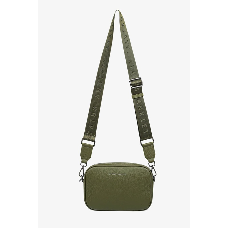 Plunder Khaki Crossbody Bag Webbed Strap