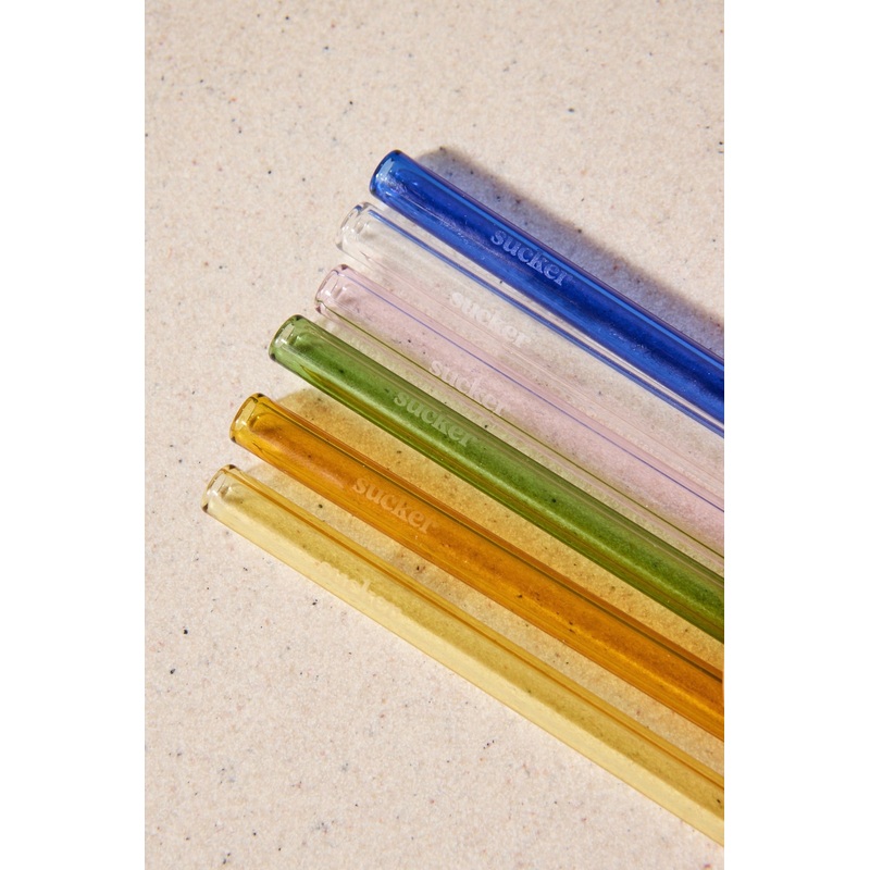 Reusable Glass Multi Colour Cocktail Straws
