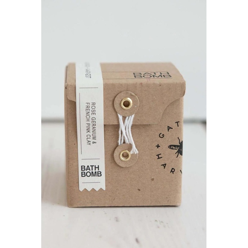 Rose Geranium + Pink Clay Natural Vegan Bath Bomb