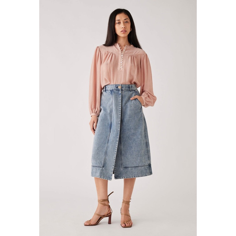 Saskia Dusky Rose LS Blouse