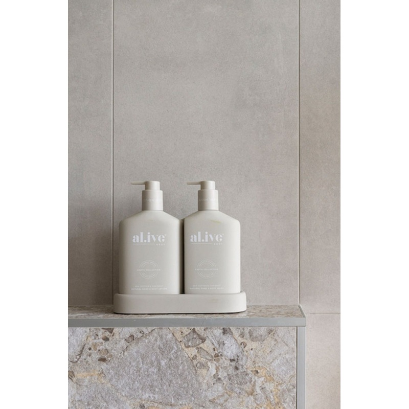 Sea Cotton & Coconut 500ml Hand & Body Wash + Lotion Stone Duo Tray