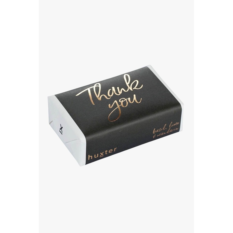 Thank You Grey Rose Gold Foil Basil Lime Mandarin Soap