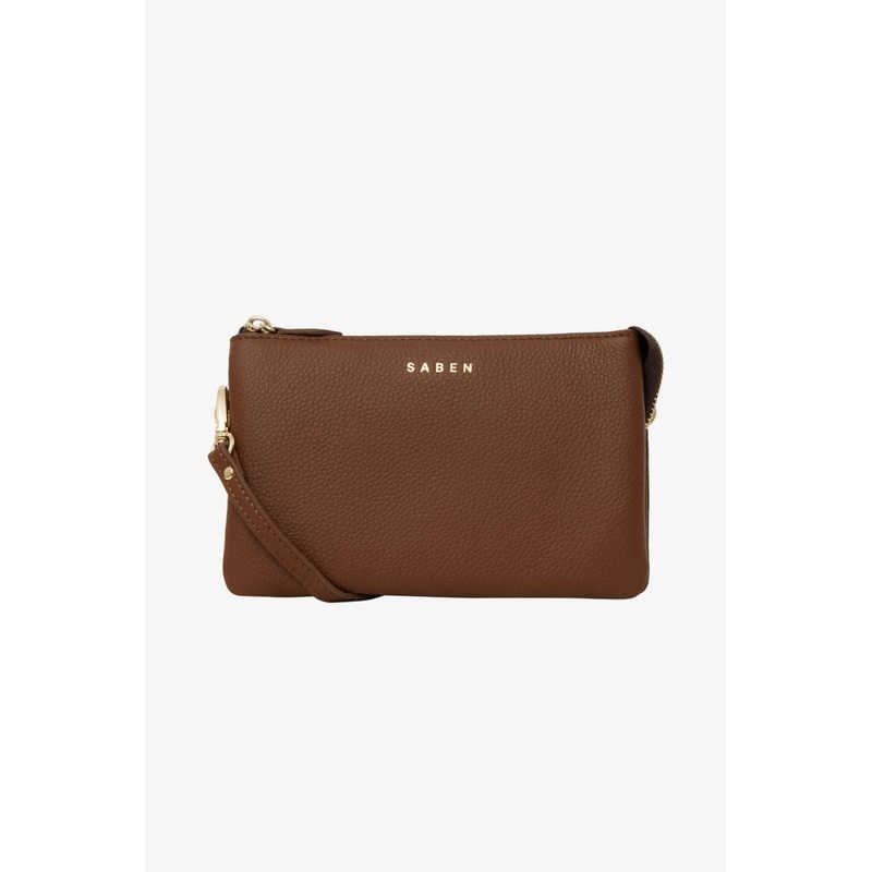 Tilly Multi Pocket Nutshell Leather Crossbody Clutch