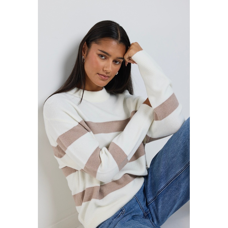 True Natural Stripe Crew Knit Jumper