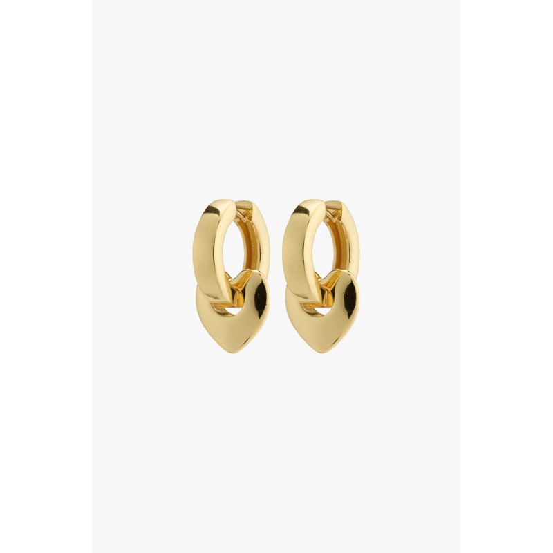 Wave Recycled Chunky Heart Hoops Gold Plated EOL Earrings