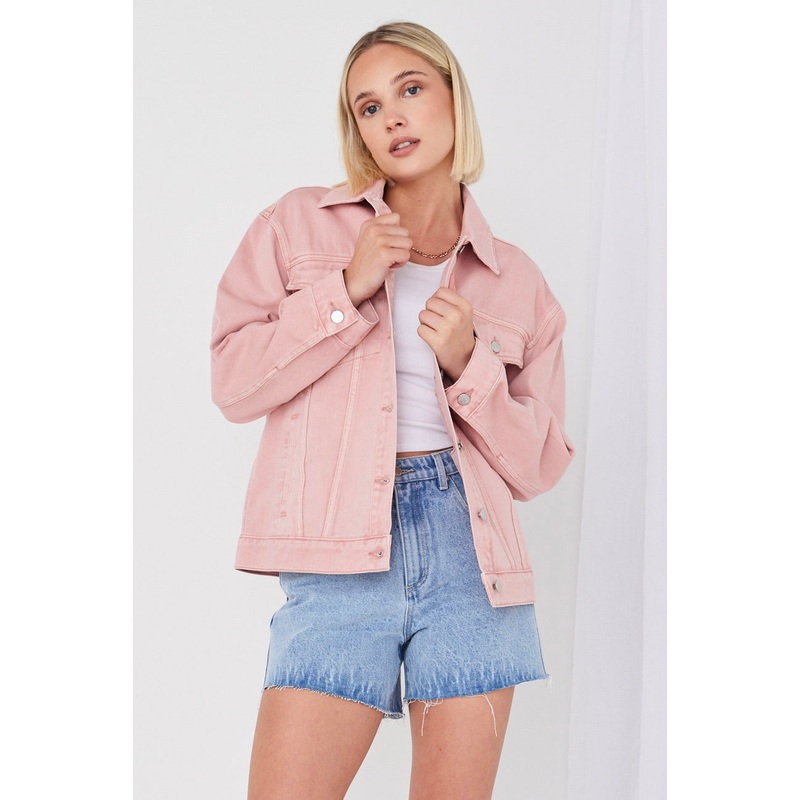 Always Mushroom Pink Denim Jacket