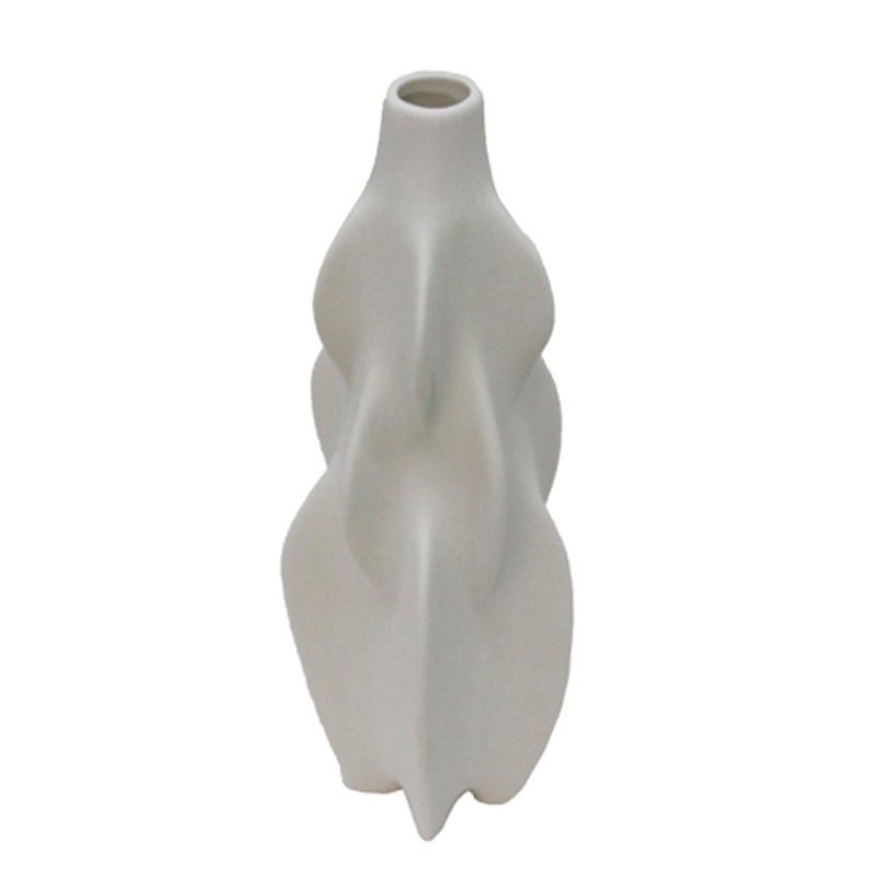 Ceramic  White Roko Width 12 x Depth 12 x Height 27 cm Vase
