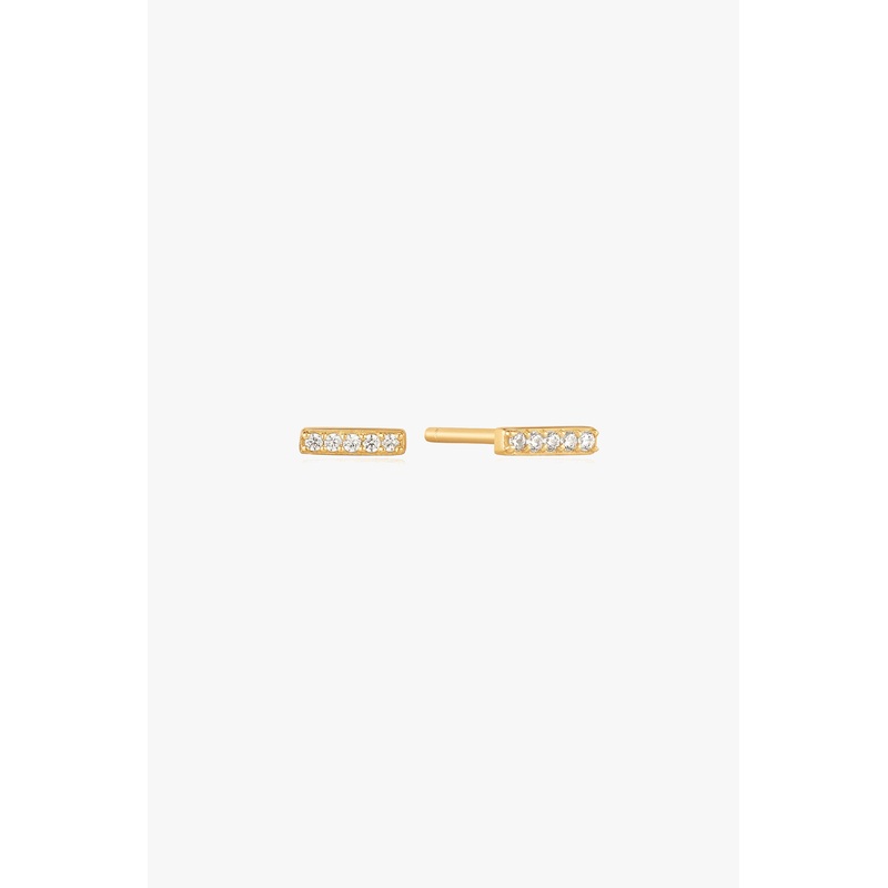 Glam Rock Gold Bar Stud EOL Earrings