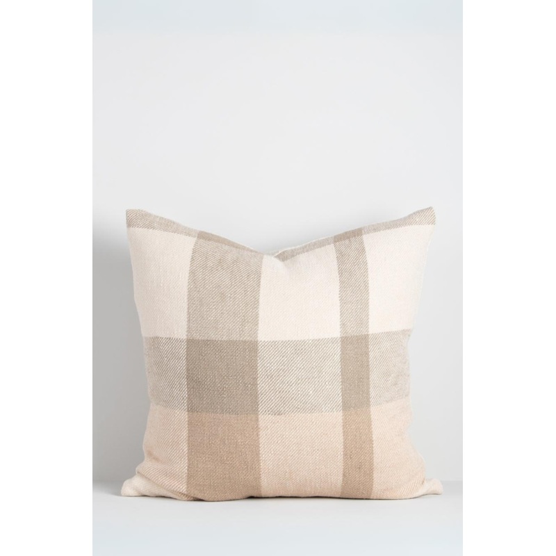 Jefferson Sage Check Feather Inner 55x55cm Cushion