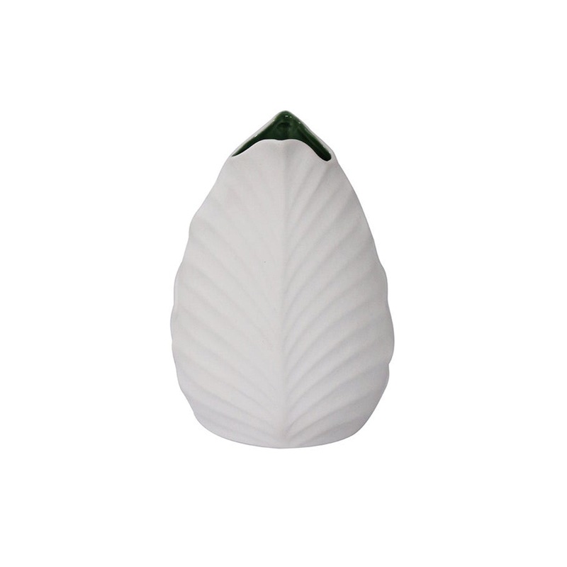 Leaf Matt White Green Interior Vase 120x88x168cm