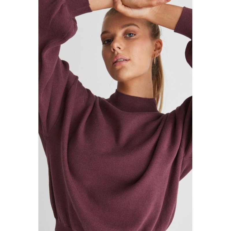 Motivation Raisin Cotton Fine Knit Boxy Jumper