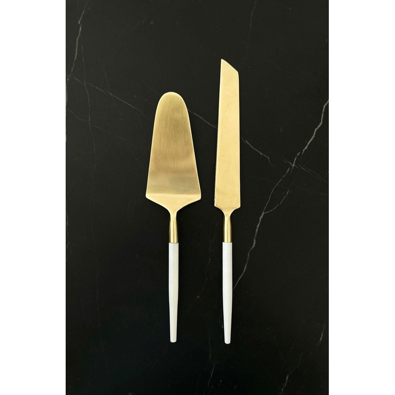 Napa Black + Gold Cake and Knife Set