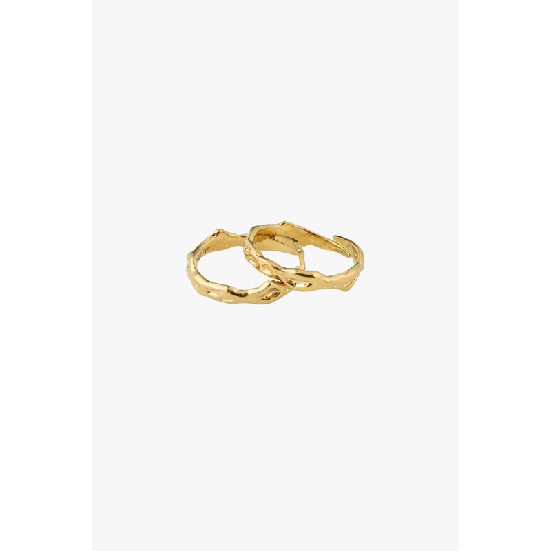 Rita Gold Beaten Double Ring