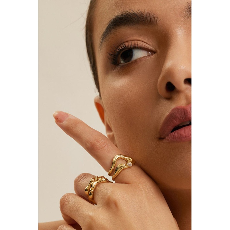 Twisted Wave Adjustable EOL Gold Ring