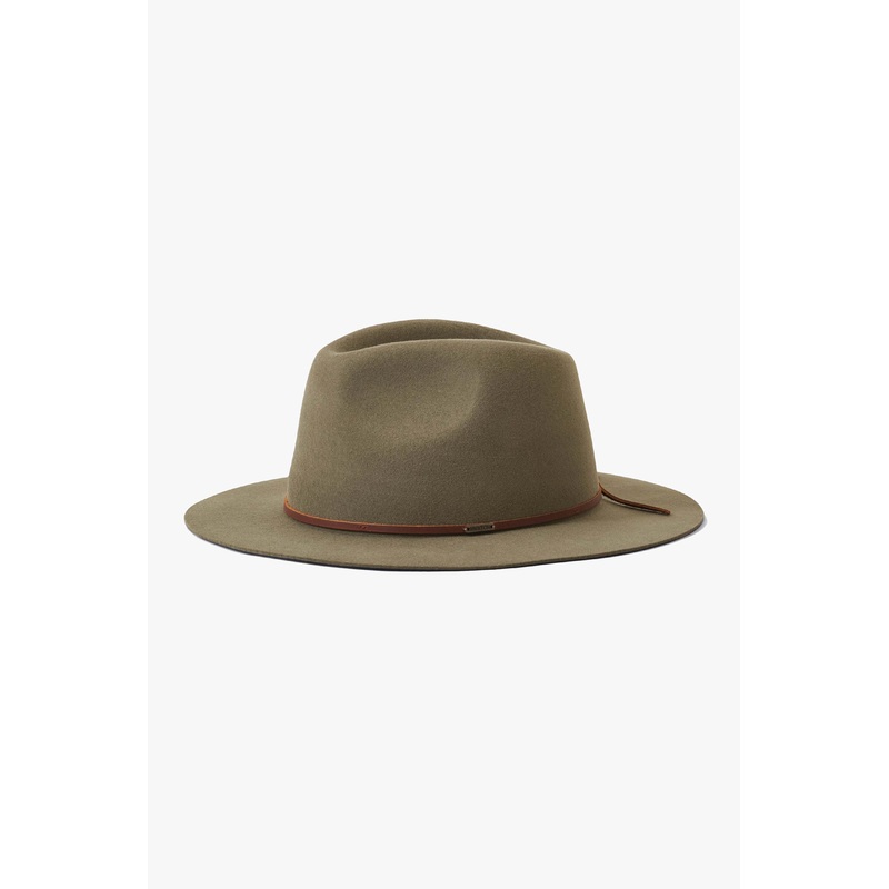 Wesley Fedora Military Olive Wool Felt Hat