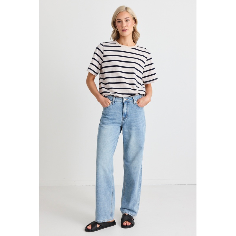 Cedar Cool Blue Mid Rise Relaxed Jean