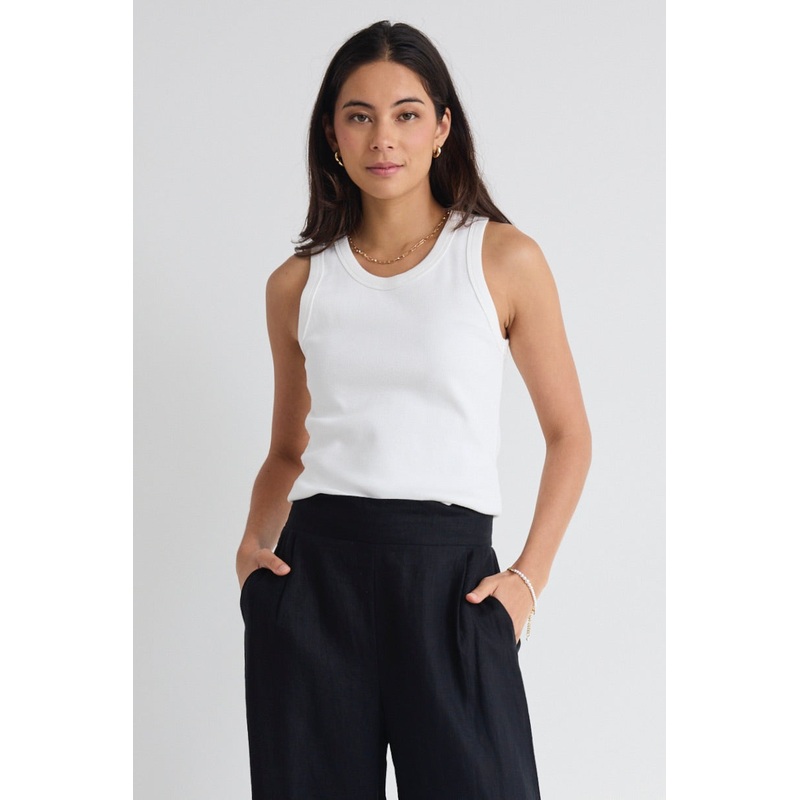 Cobble Ivory Rib Cutaway Tank