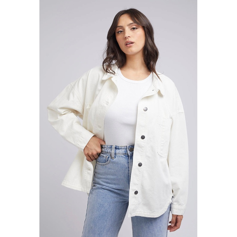 Dale Vintage White Denim Shacket