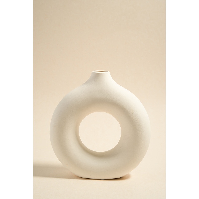 Donut White Large Candle Holder