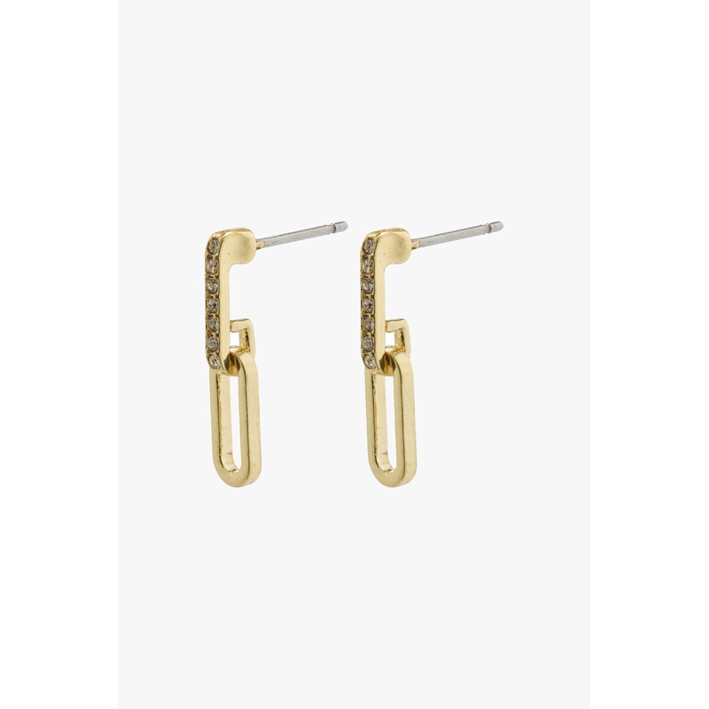 Elise Linked Earrings Gold Plated with Crystal