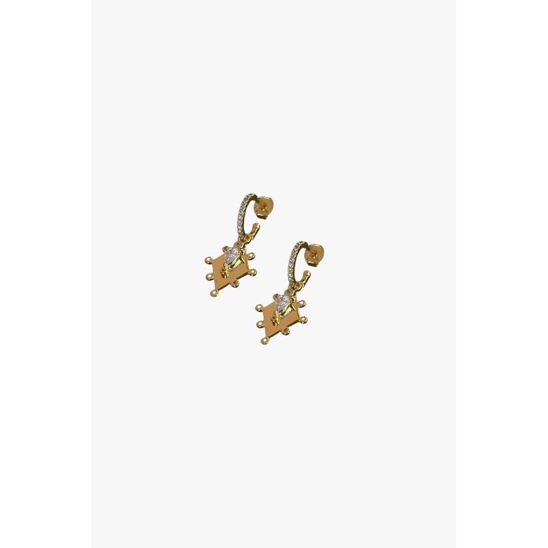 Goddess Charm Gold Sleeper EOL Earrings