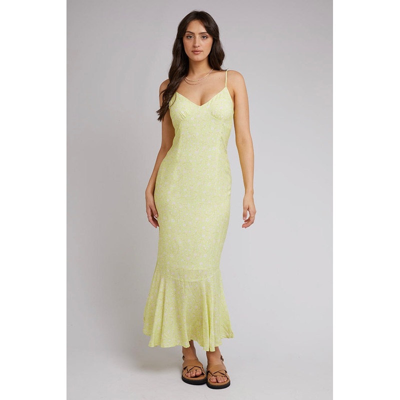 Leni Citrine Floral Print Maxi Dress