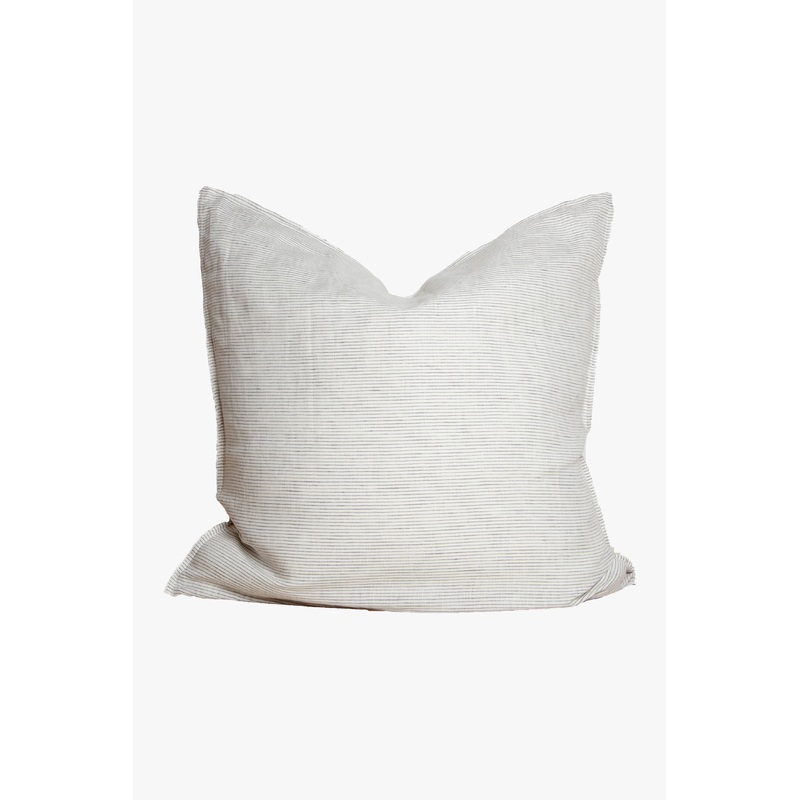 Linen Euro Pillowcase Charcoal Pinstripe 65 X 65cm