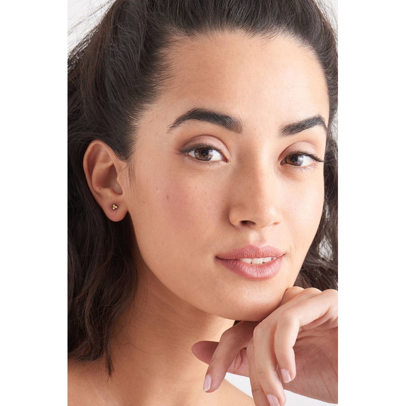 Modern Minimalism Small Gold Three Ball Stud Earrings