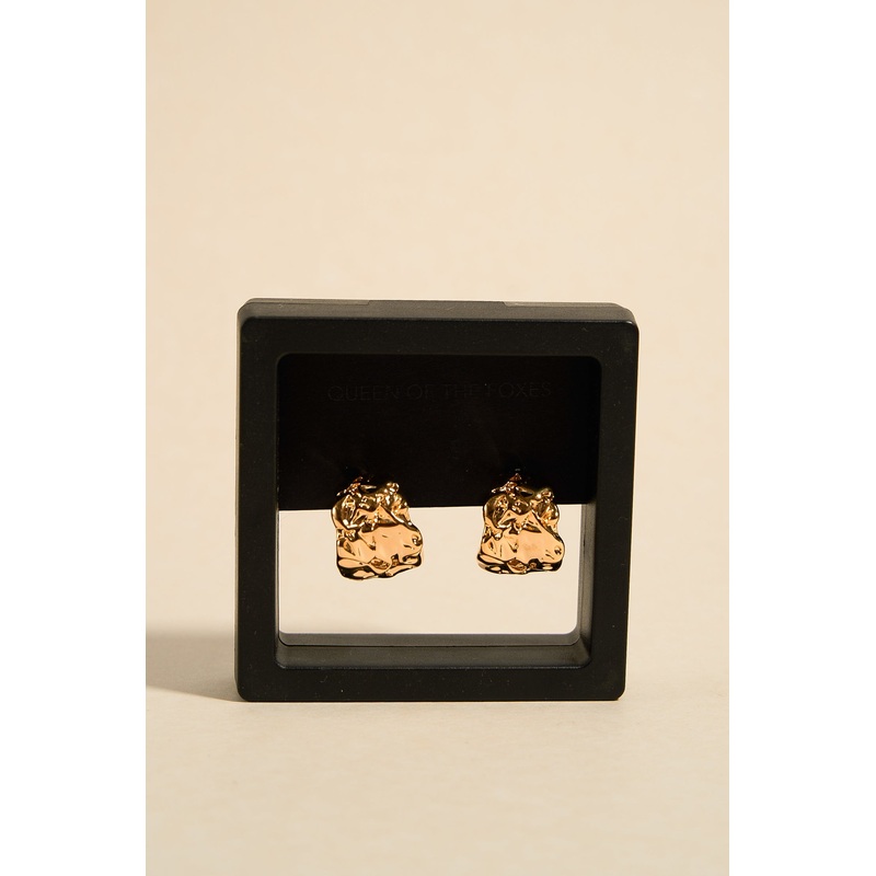 Molten Drop Gold Earrings