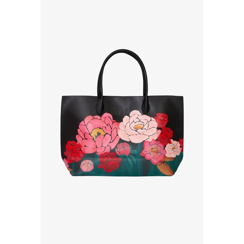 Rose Were The Days Black Flower Bag