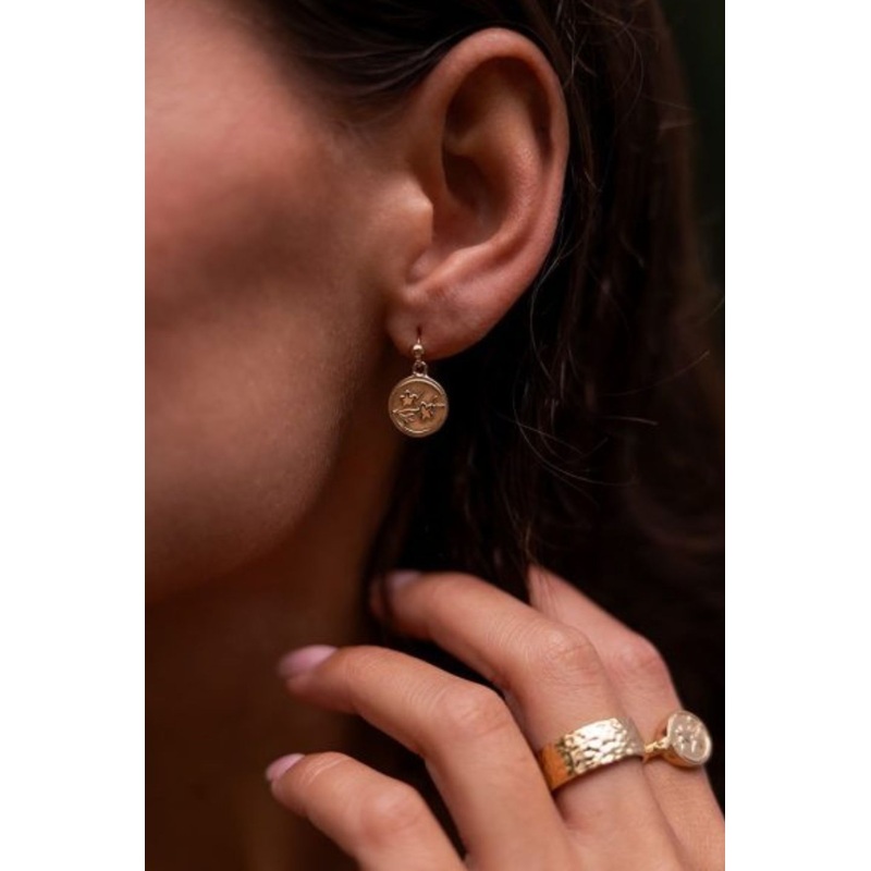 Sanctuary Gold EOL Circle Pendant Stud Earrings