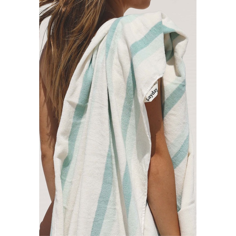 Shallows Sky French Terry Striped Towel