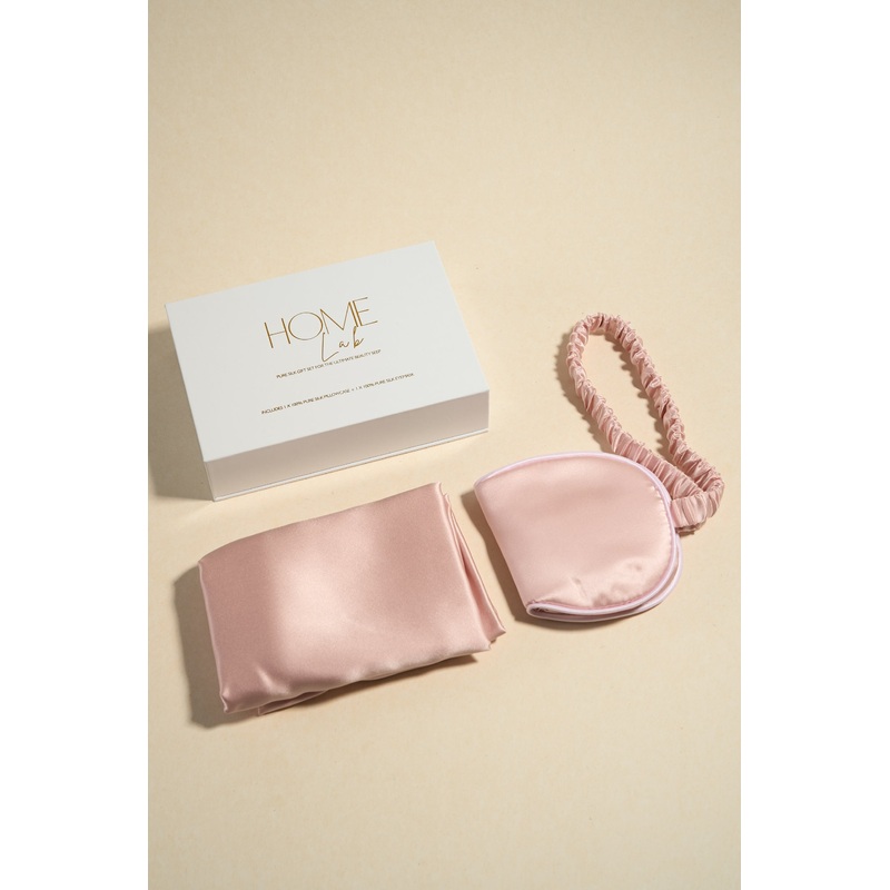 Silk Pillowcase/Eyemask Set Blush