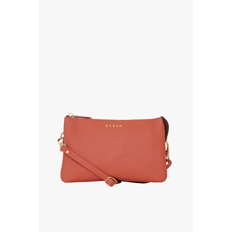 Tilly Multi Pocket Terracotta Crossbody Clutch