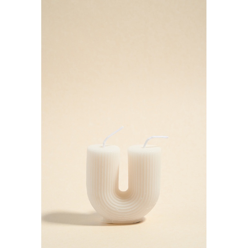 U Shape Handmade Soy Ivory Candle