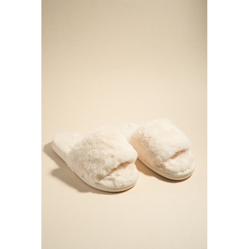 Warm Cream Fluffy Slippers