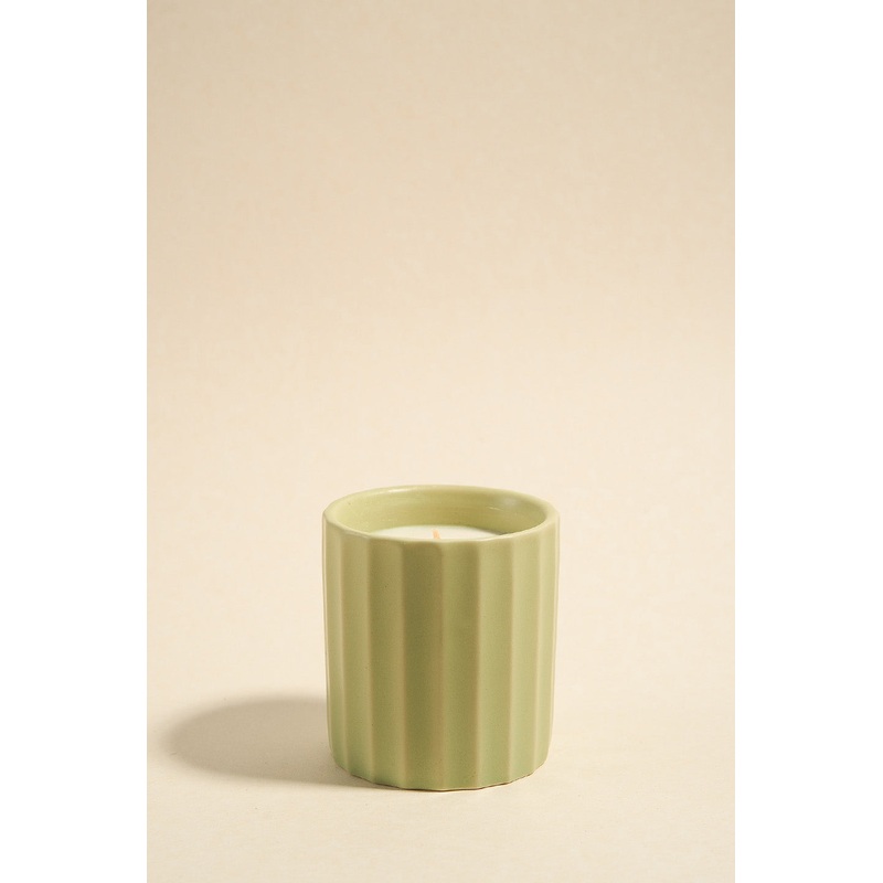 Wide Rib Sage Ceramic Scented Candle