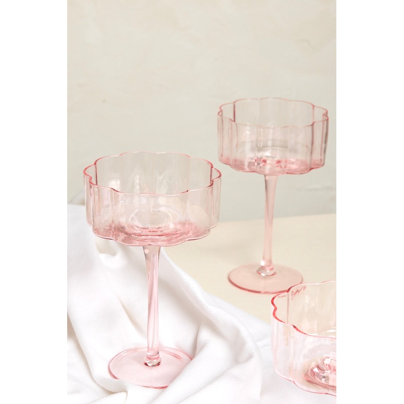 Bloom Wavy Pink Cocktail Glass