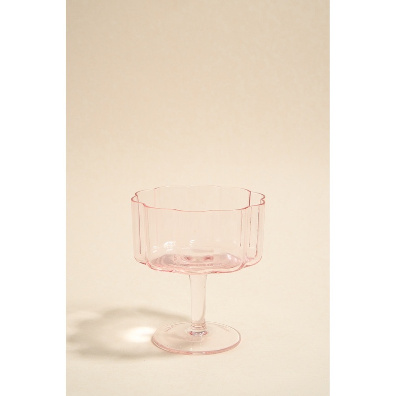 Bloom Wavy Pink Short Cocktail Glass