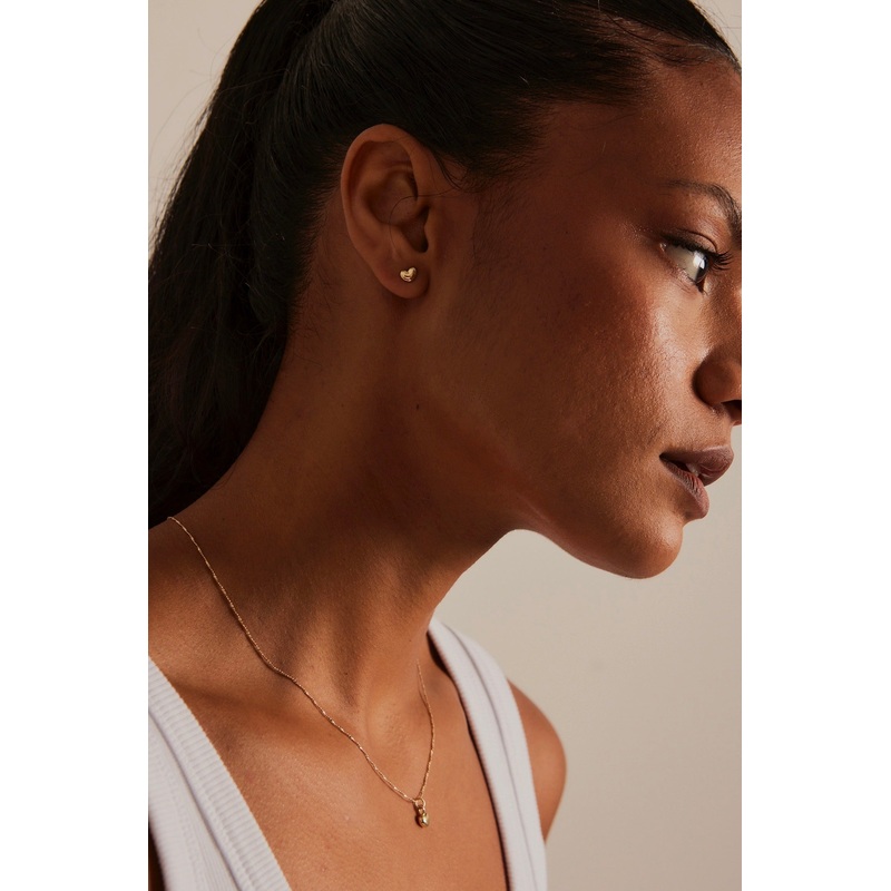 Bubble Heart EOL Stud Gold  Earrings