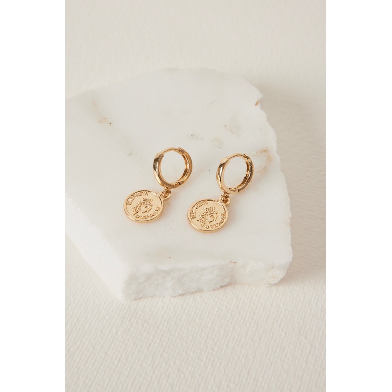 Coin EOL Huggie Gold Earrings