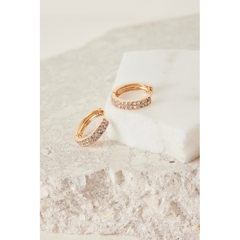Diamante Medium EOL Gold Hoop Earring