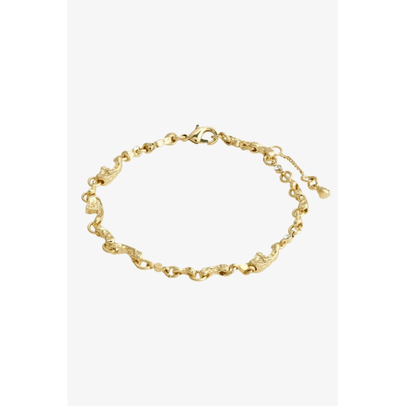 Hallie Organic Shaped Crystal EOL Gold Plated Bracelet
