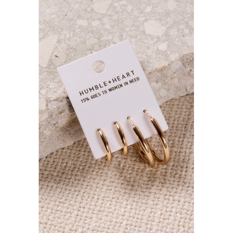 Hoop EOL Set Gold Earrings