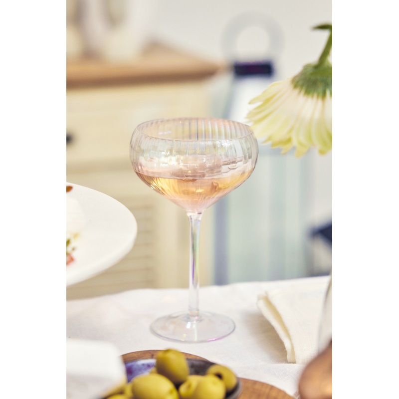 Iridescent Ripple Wide Champagne Wine Glass