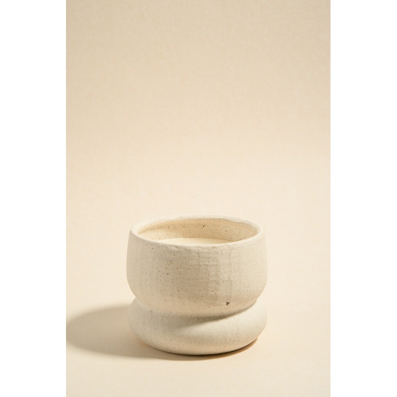 Ivory Textured Stone Soy Wax Candle